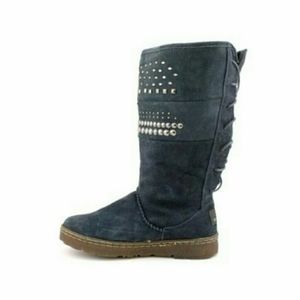 Blue Studded Winter Boots